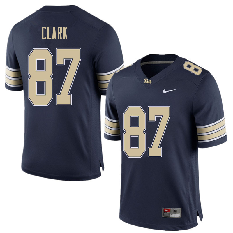 Men #87 Chris Clark Pittsburgh Panthers College Football Jerseys Sale-Home Blue